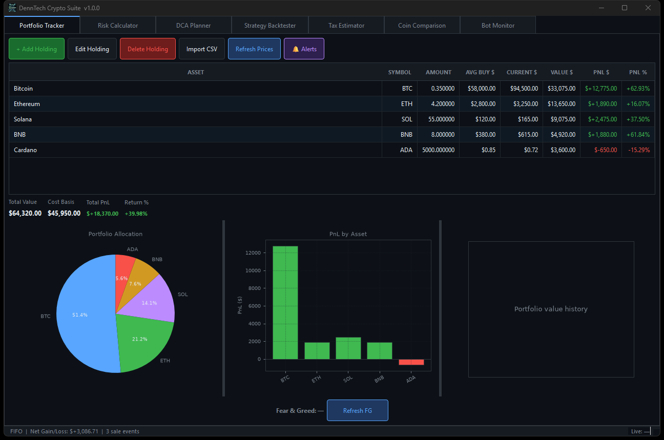 DennTech Crypto Suite Portfolio Tracker