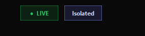 LIVE Isolated mode badge